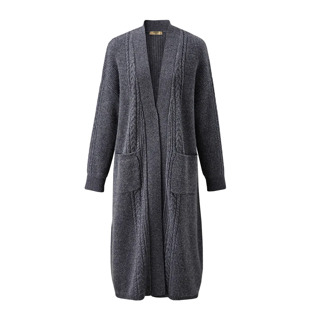 100% Wool Cardigan Cozy Long Knit Coats with Pockets