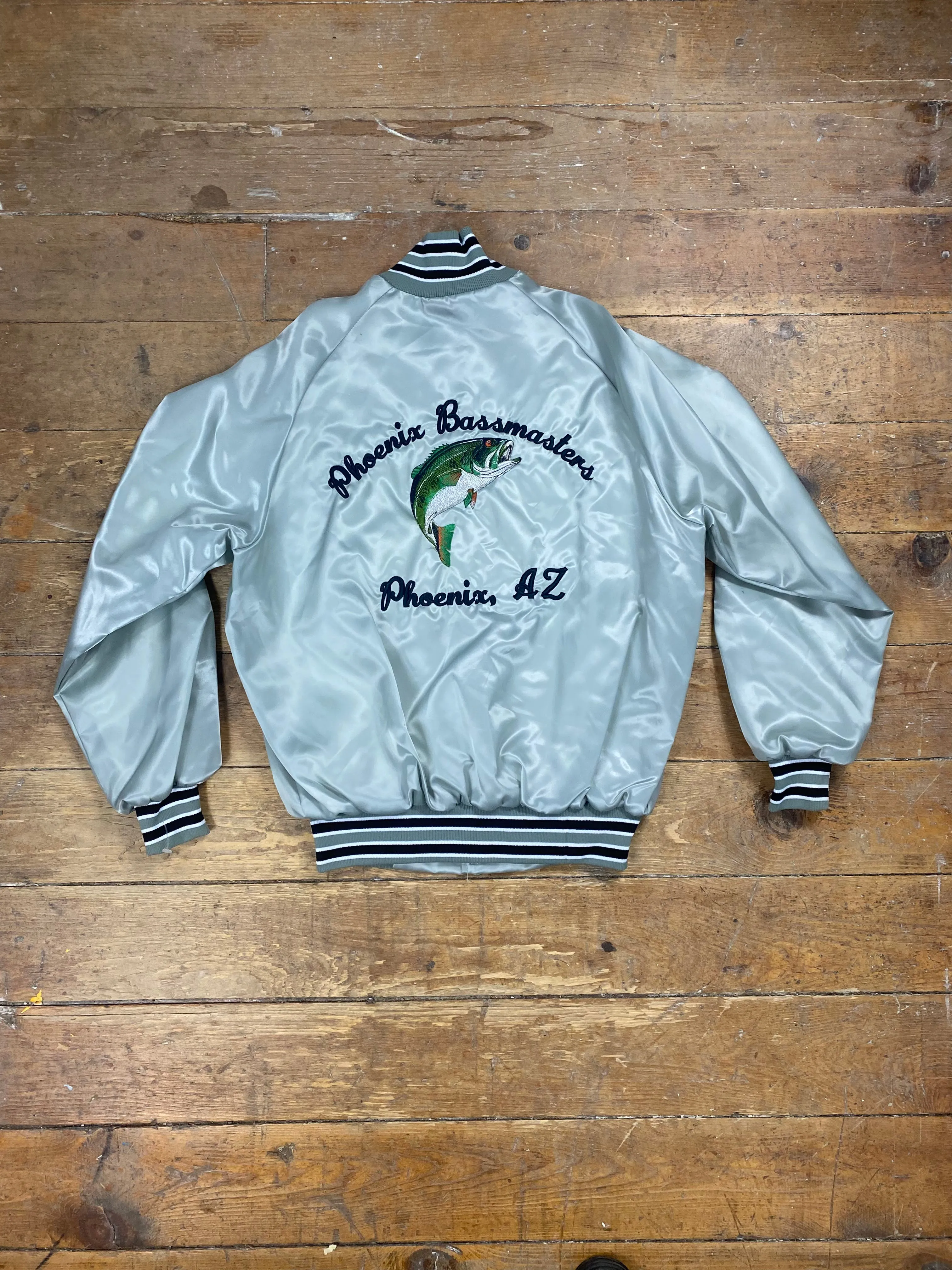 1990s Phoenix Bassmasters Nylon Bomber Jacket by West Ark