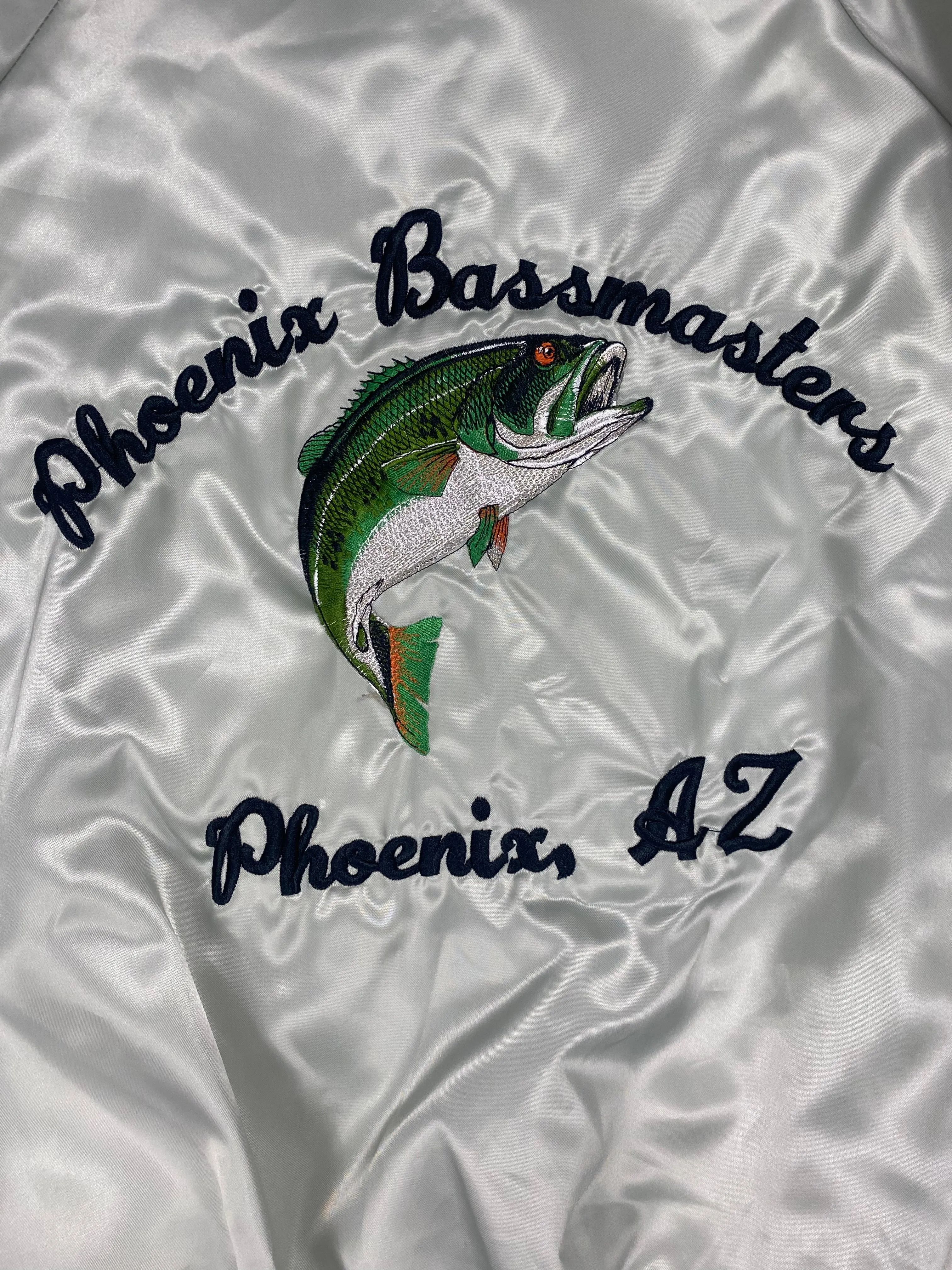 1990s Phoenix Bassmasters Nylon Bomber Jacket by West Ark