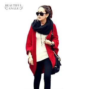 2017 New Fashion Women Casual Korea Loose Shawl Batwing Sleeves Lady Knit Sweater Coat Woolen Women Cardigans Jacket