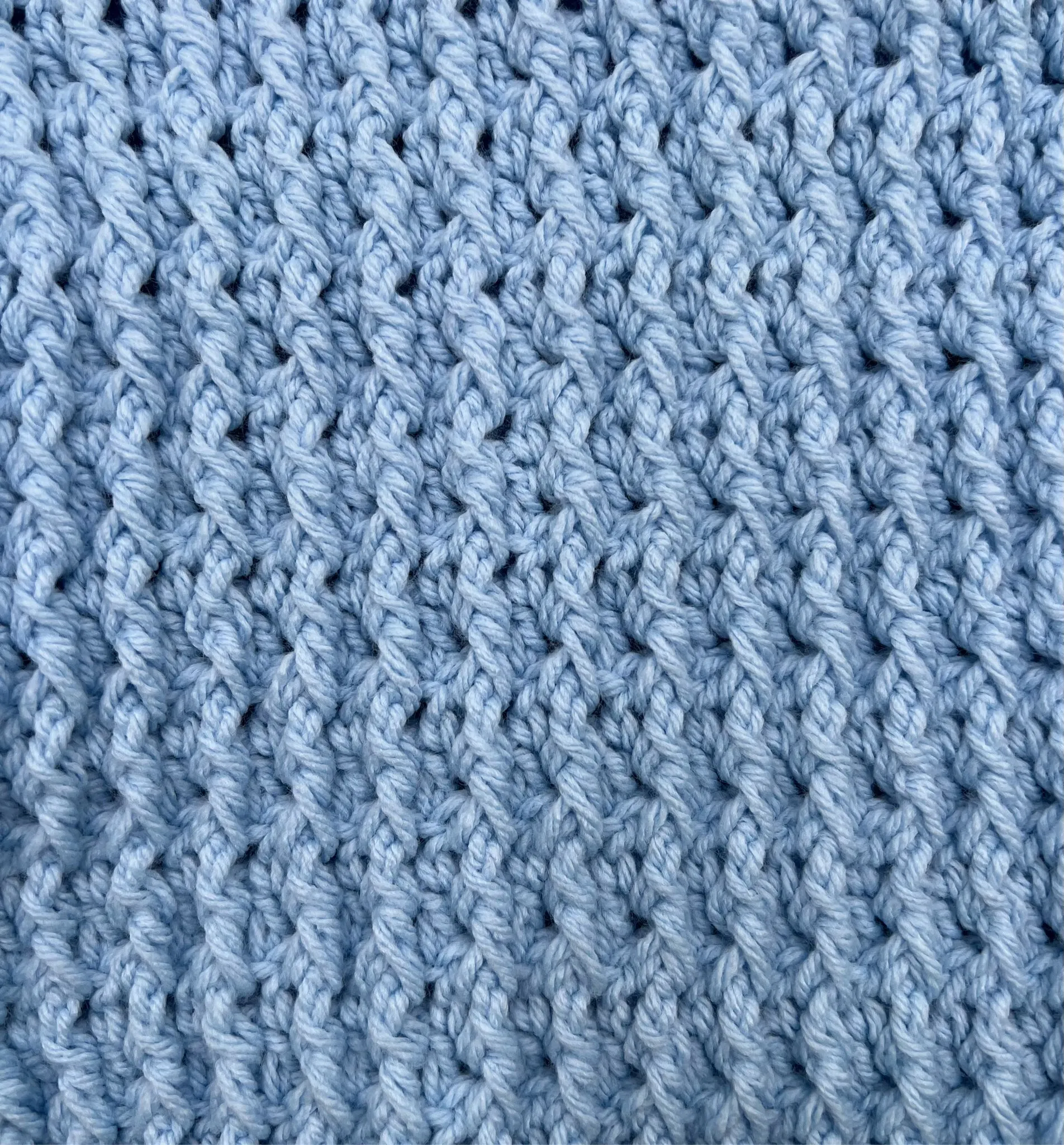 9-12 M Light Blue Acrylic Crochet Cardigan with Hood