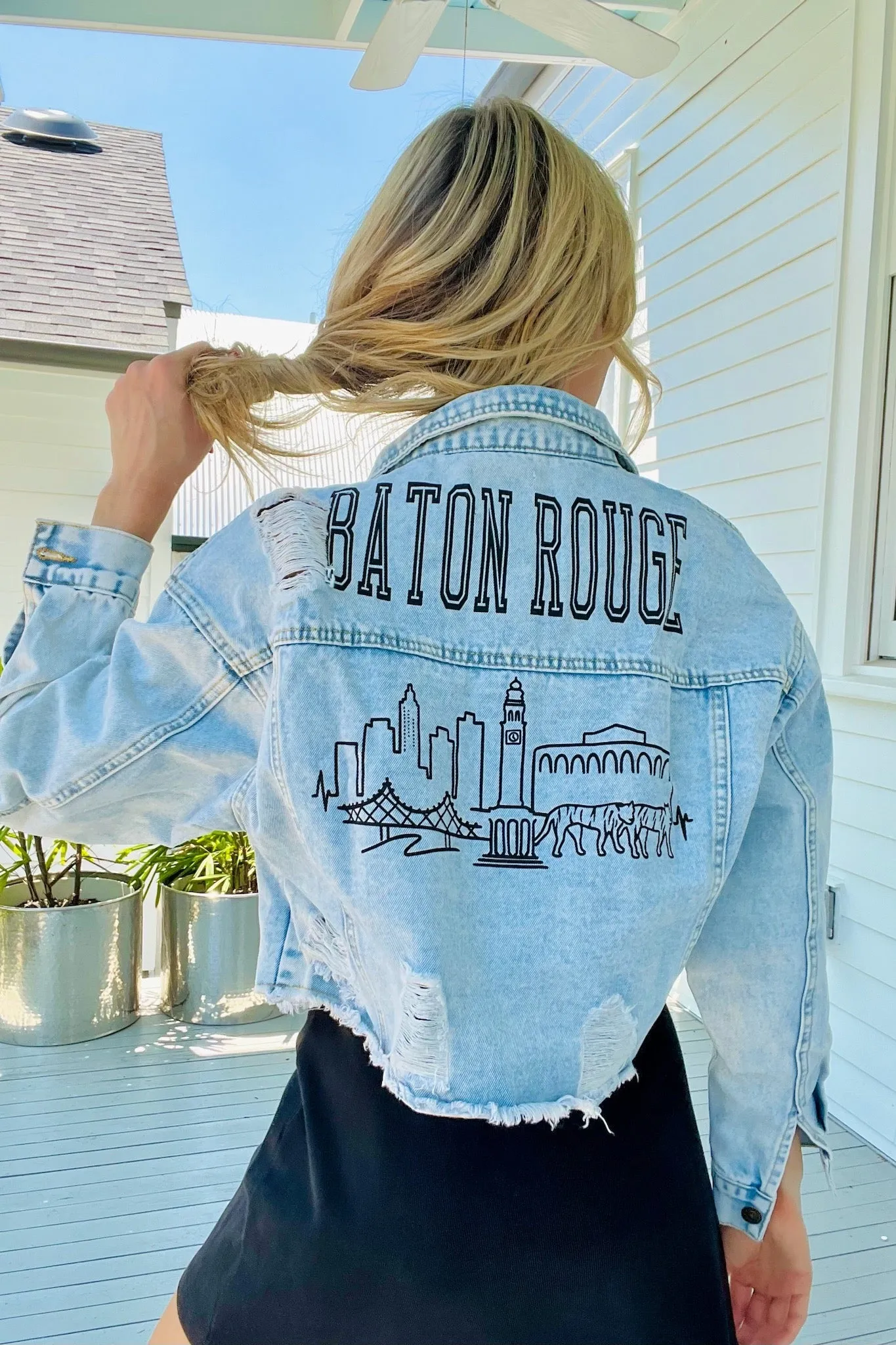 Baton Rouge Skyline Denim Jacket