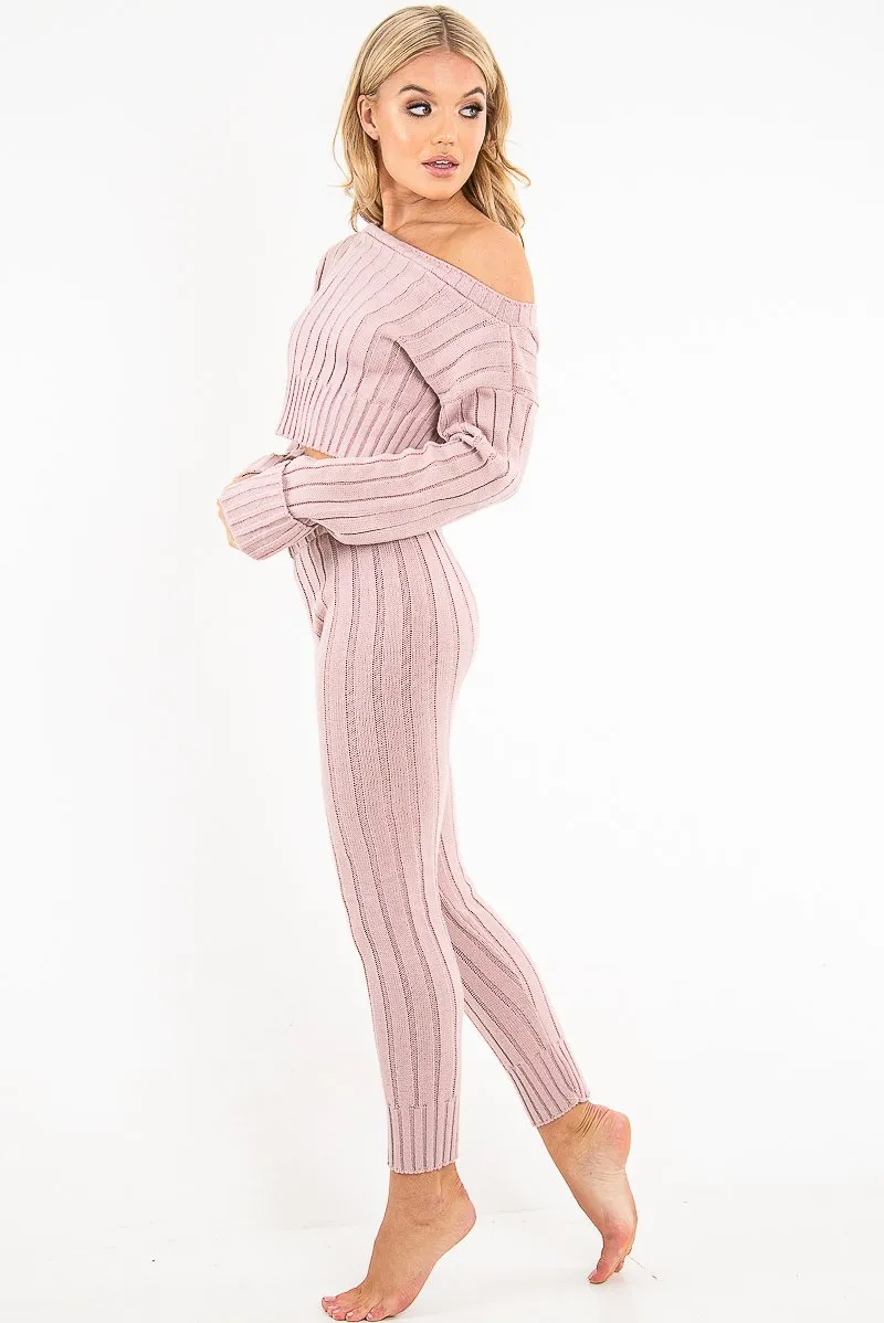 Blush Chunky Knit Loungewear Set - Wynter