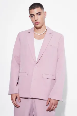 Boohoo Single Breasted Oversized Suit Jacket, Lilac