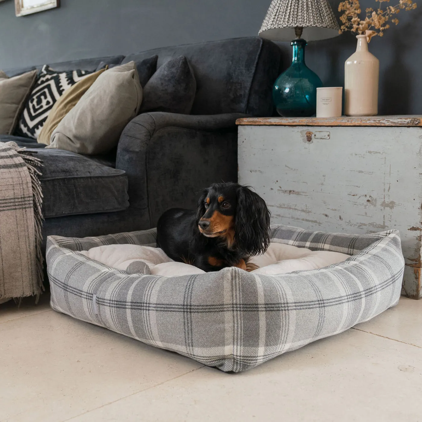 Box Bed With Removable Cover in Balmoral Tweed by Lords & Labradors