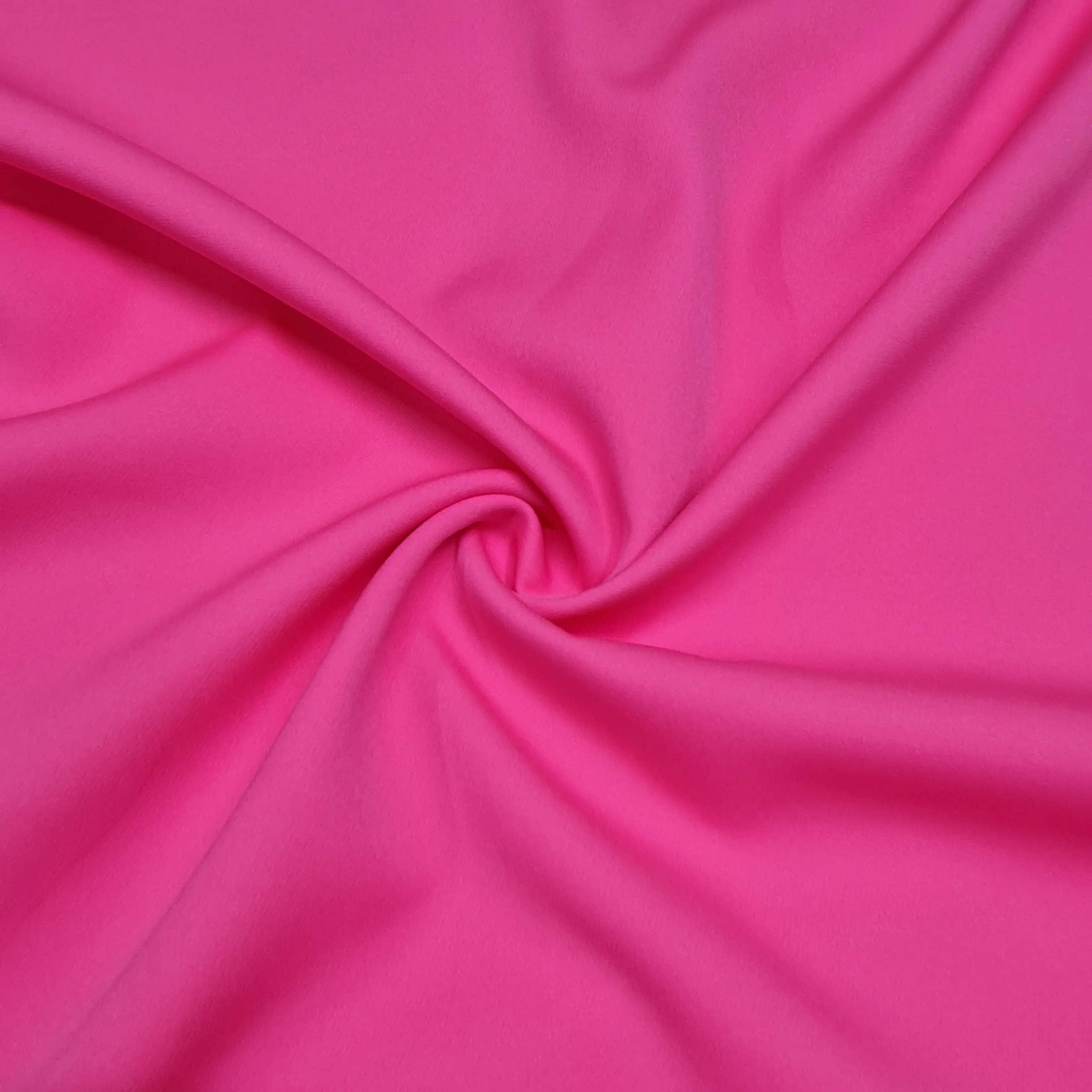 Bright Pink Solid Banana Crepe Fabric