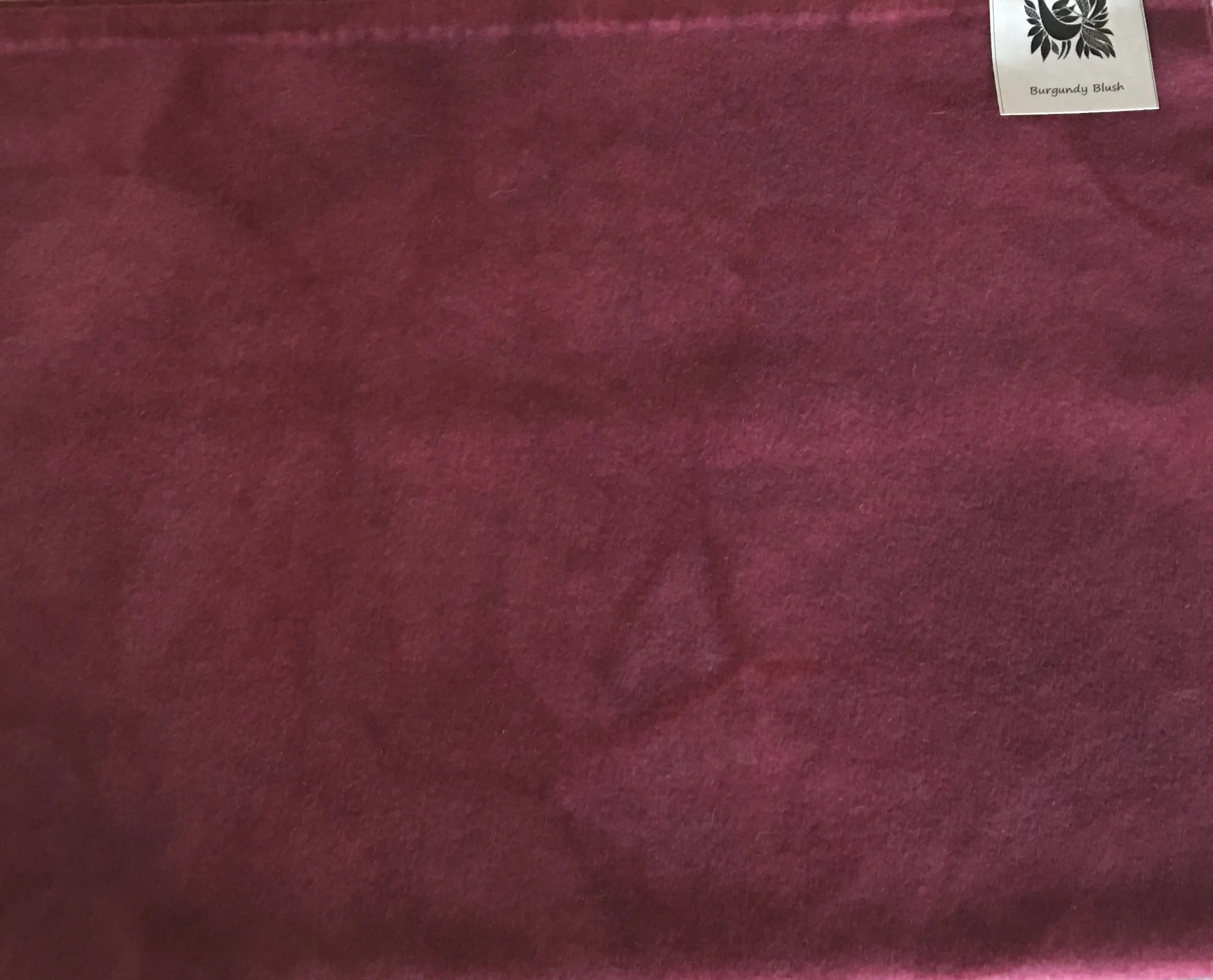 BURGUNDY BLUSH Hand Dyed HALF YARD Wool Fabric for Wool Applique and Rug Hooking