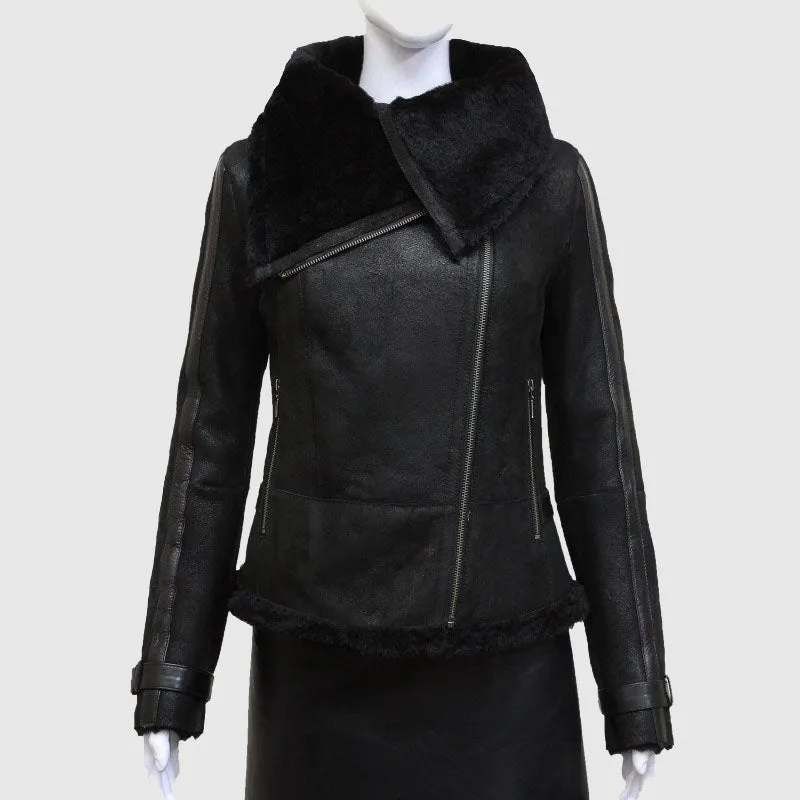 Buy Best Leather Sheepskin Shearling Jacket Womens | B3 WW2 Aviator Flying Jacket