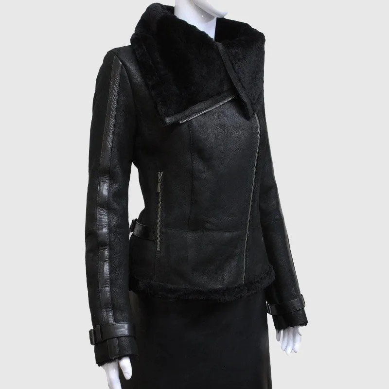 Buy Best Leather Sheepskin Shearling Jacket Womens | B3 WW2 Aviator Flying Jacket