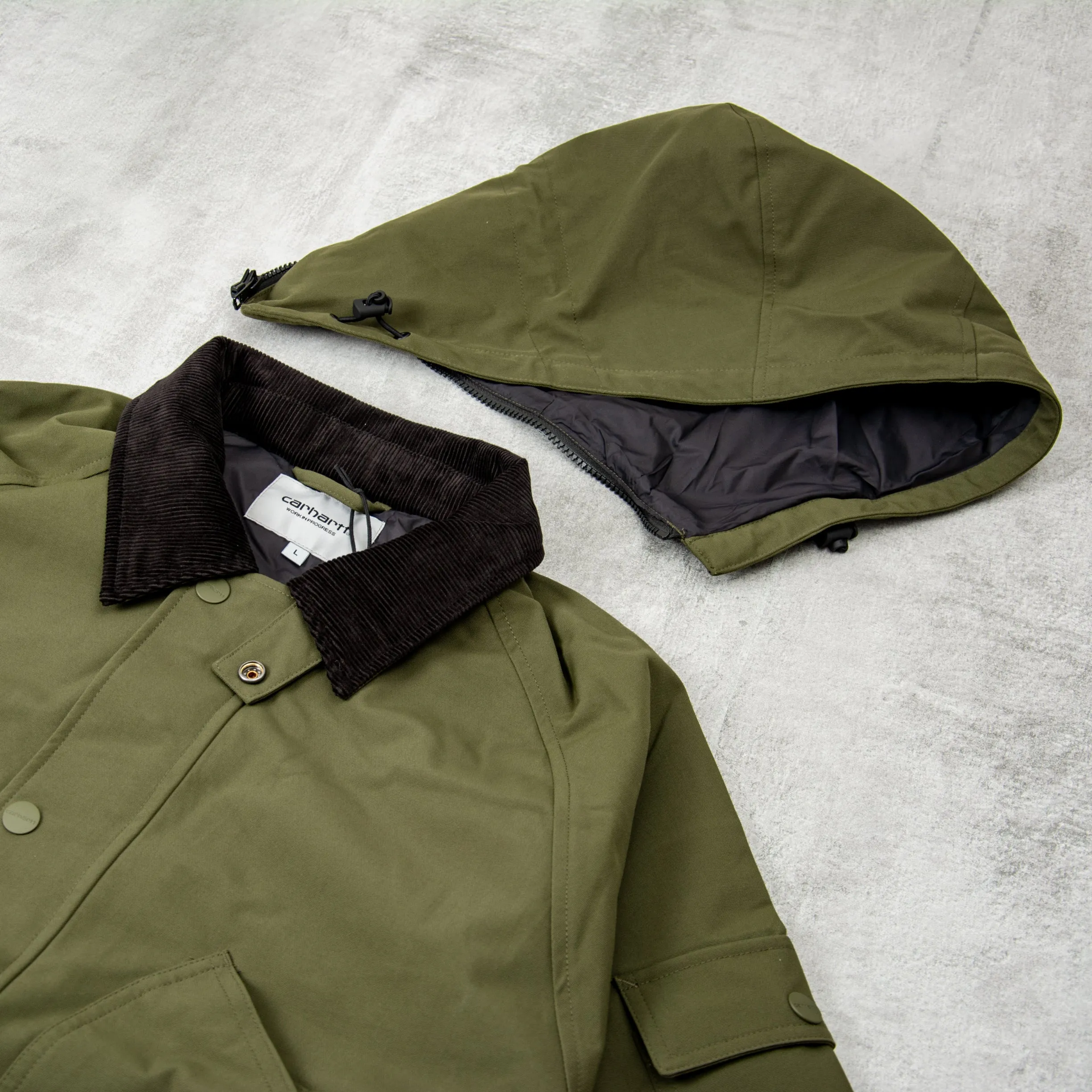 Carhartt WIP Clarton Jacket in Office Green - Stylish and Durable Outerwear for Everyday Wear