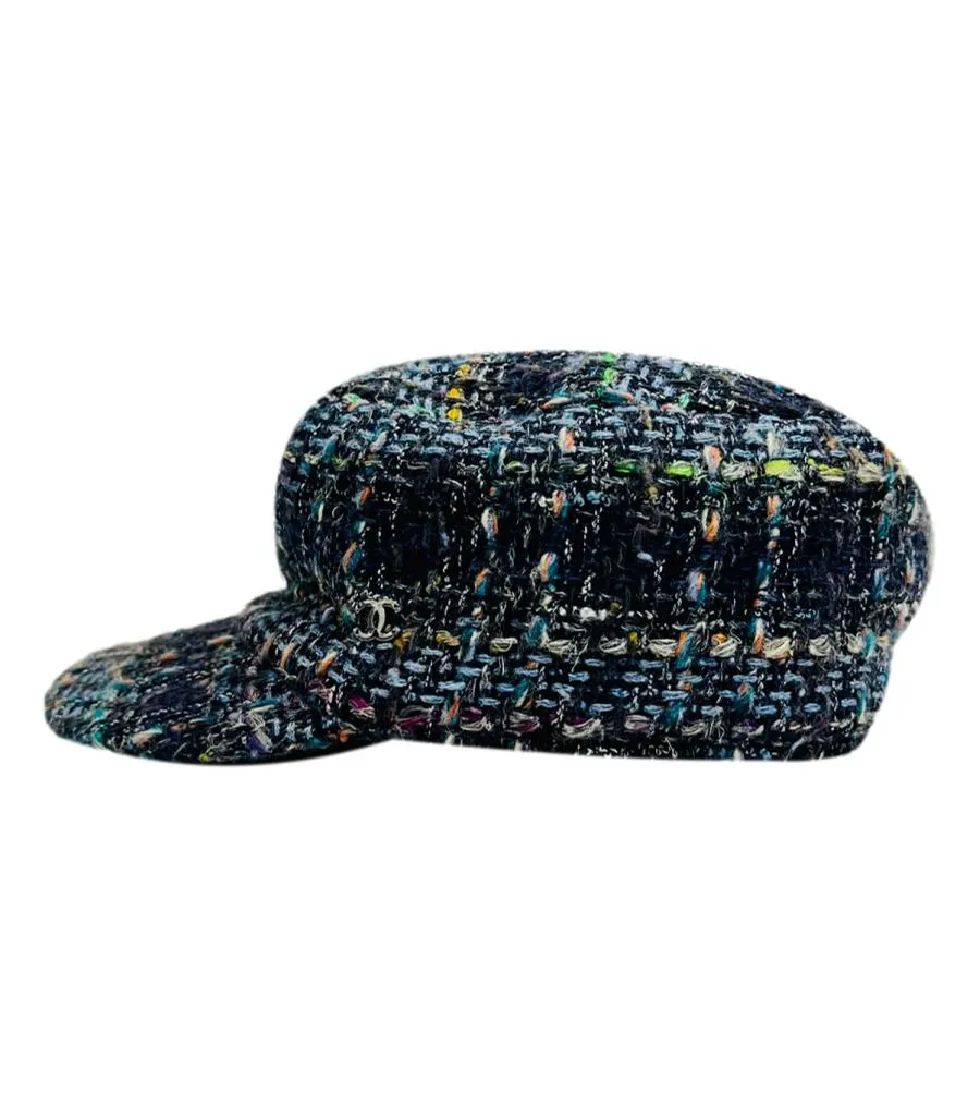 Chanel Tweed Cap With 'CC' Logo