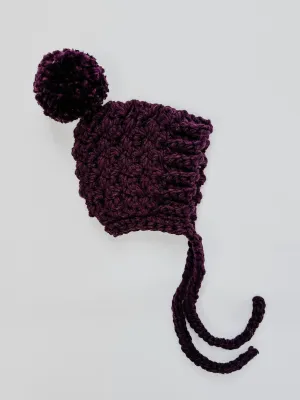 Chunky Knit Harper Bonnet | Plum