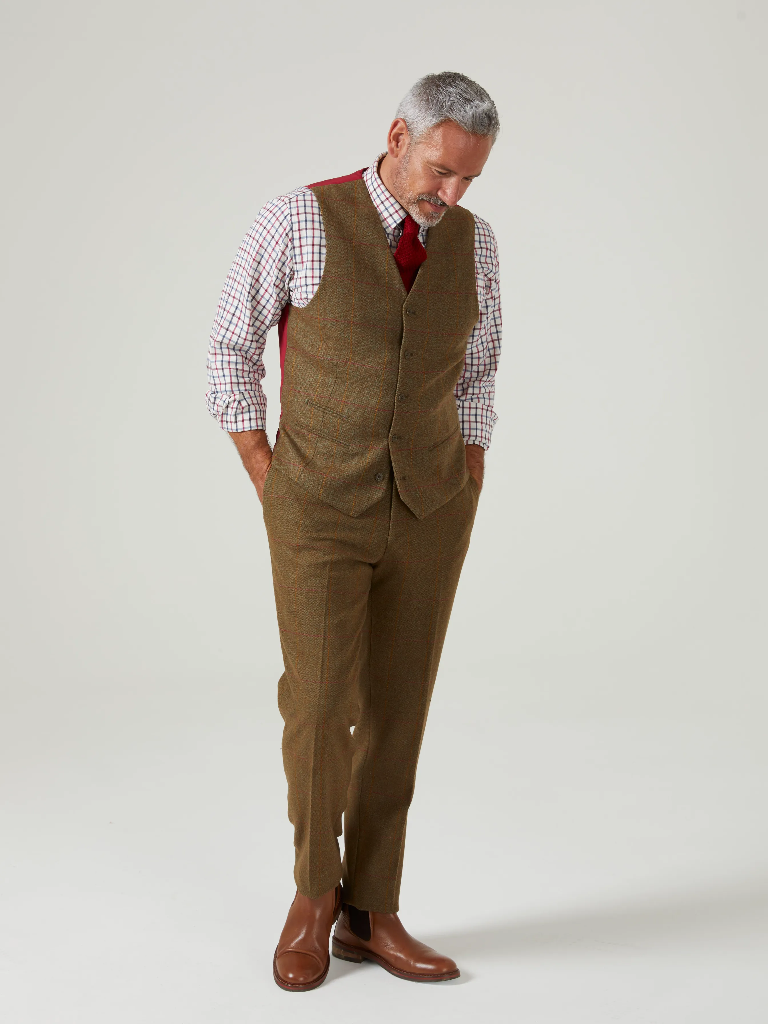 Combrook Men's Tweed Trousers In Hawthorn - Regular Fit