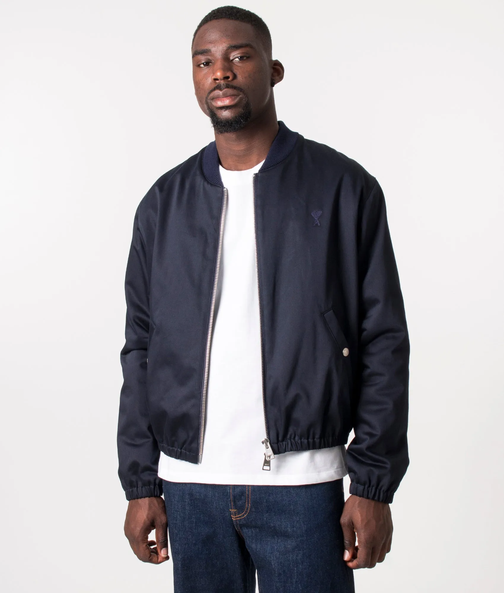 Compact Cotton Satin Bomber Jacket