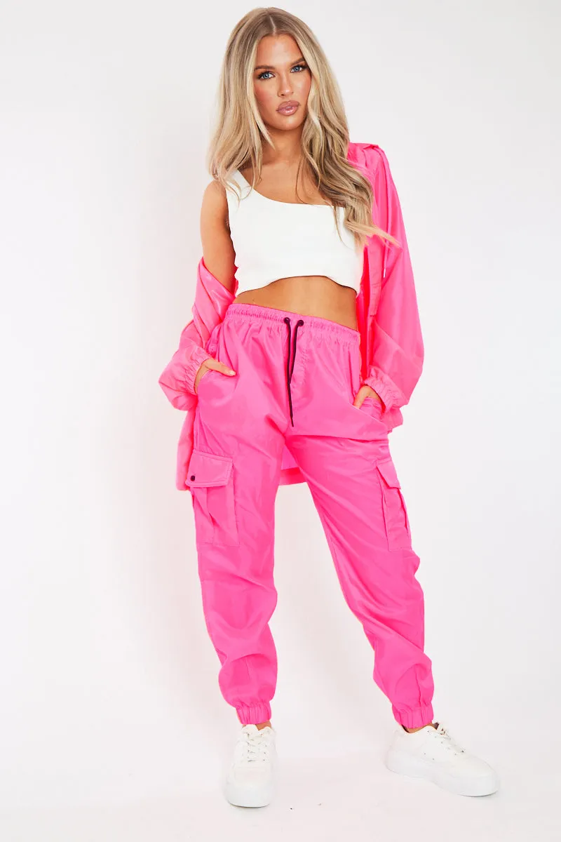 Coral Pink Shell Zip Up Windbreaker - Ginnie