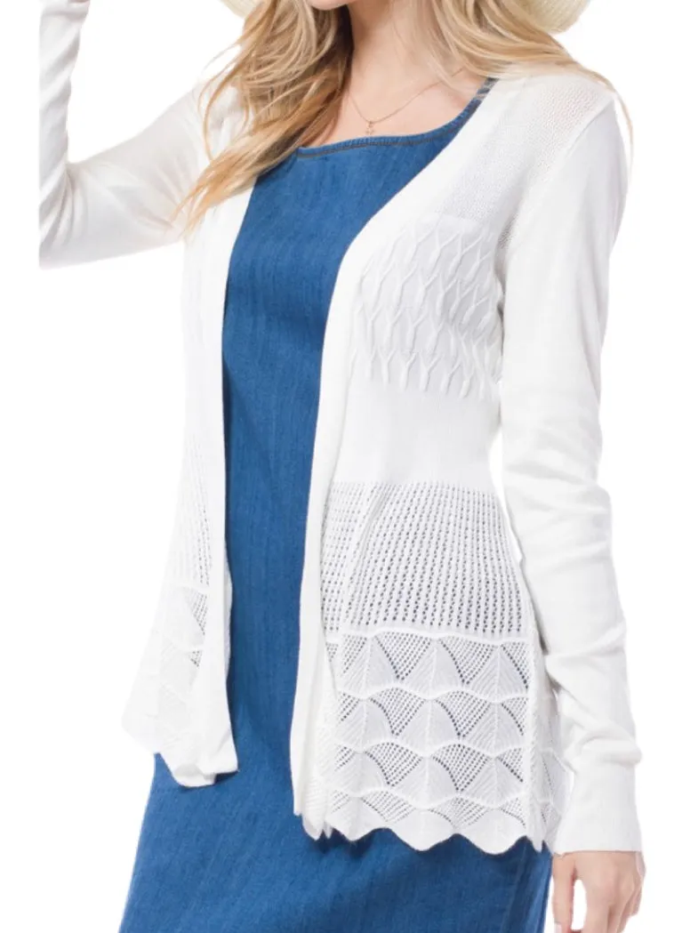 Crochet Cardigan Style 1070 in White