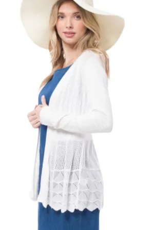 Crochet Cardigan Style 1070 in White