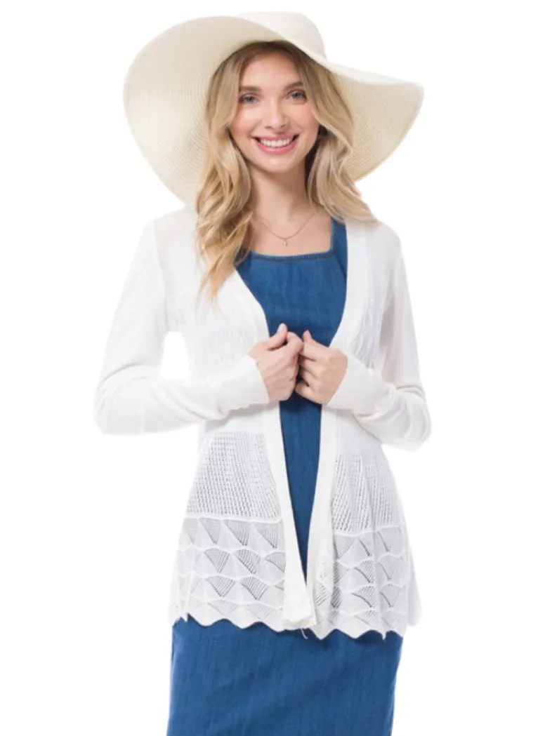 Crochet Cardigan Style 1070 in White