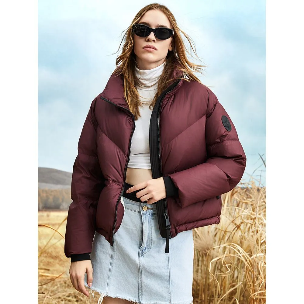 Cropped Stand-Up Collar Down Jacket