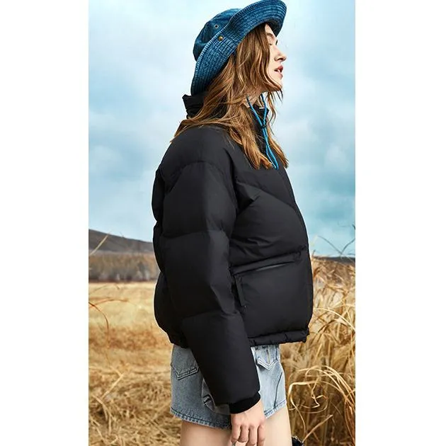 Cropped Stand-Up Collar Down Jacket