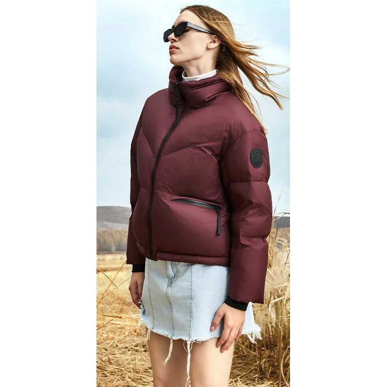 Cropped Stand-Up Collar Down Jacket