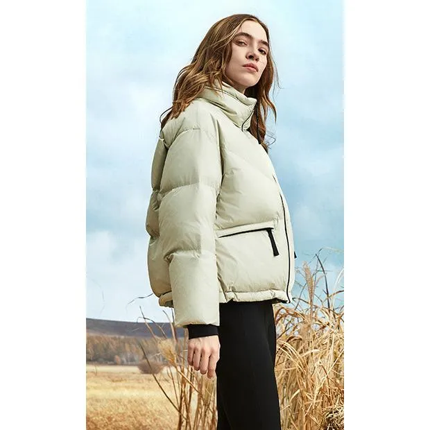 Cropped Stand-Up Collar Down Jacket