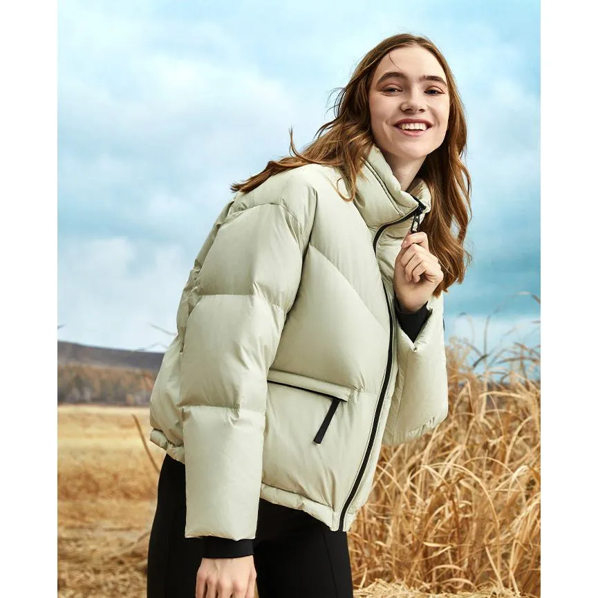 Cropped Stand-Up Collar Down Jacket