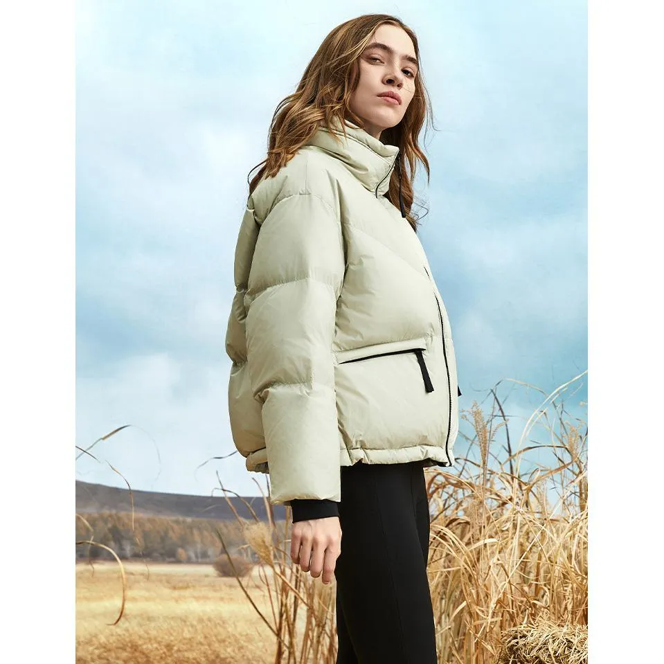 Cropped Stand-Up Collar Down Jacket