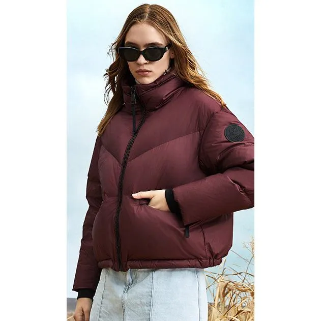 Cropped Stand-Up Collar Down Jacket