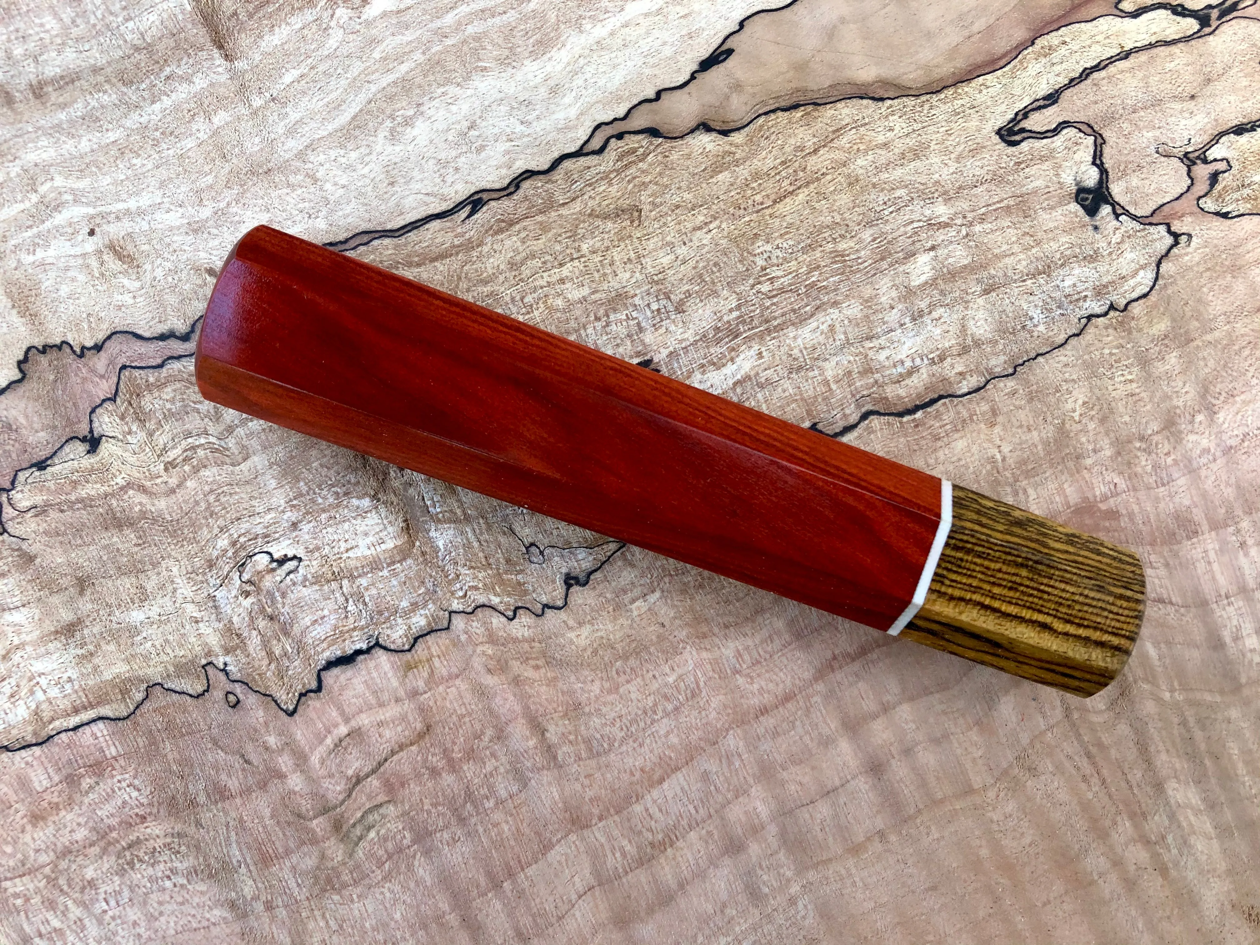 Custom Japanese Knife Handle - Redheart and Bocote