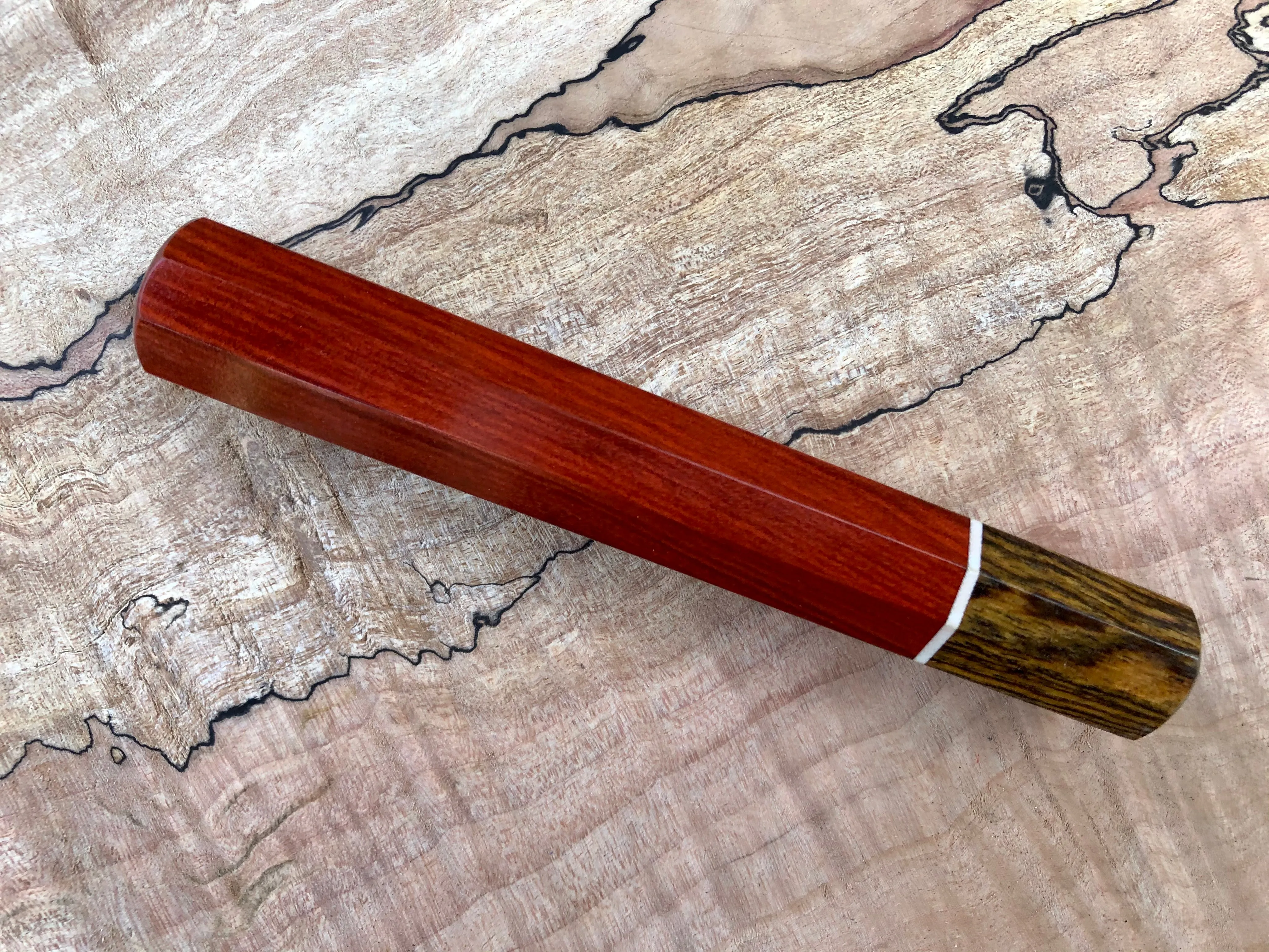 Custom Japanese Knife Handle - Redheart and Bocote