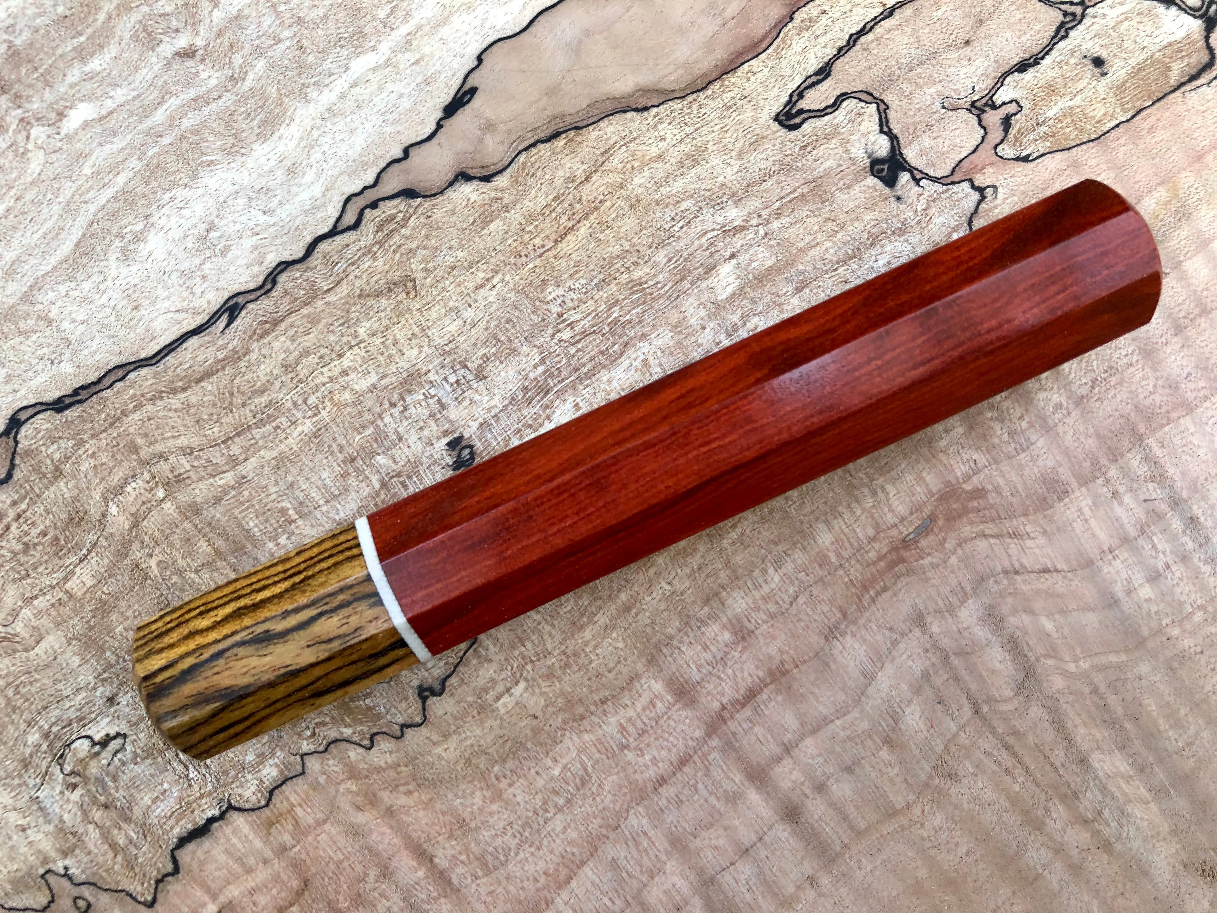 Custom Japanese Knife Handle - Redheart and Bocote