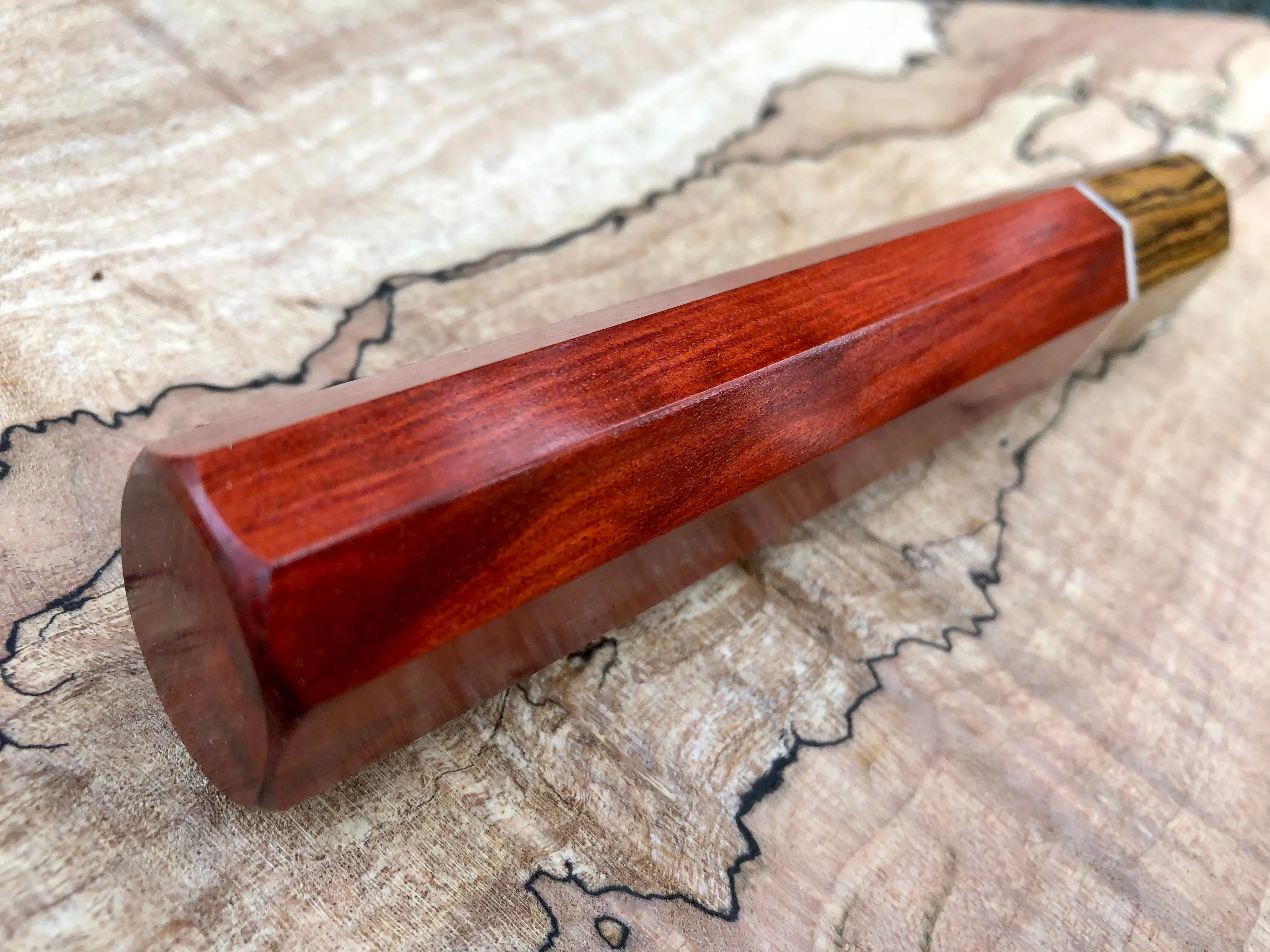 Custom Japanese Knife Handle - Redheart and Bocote