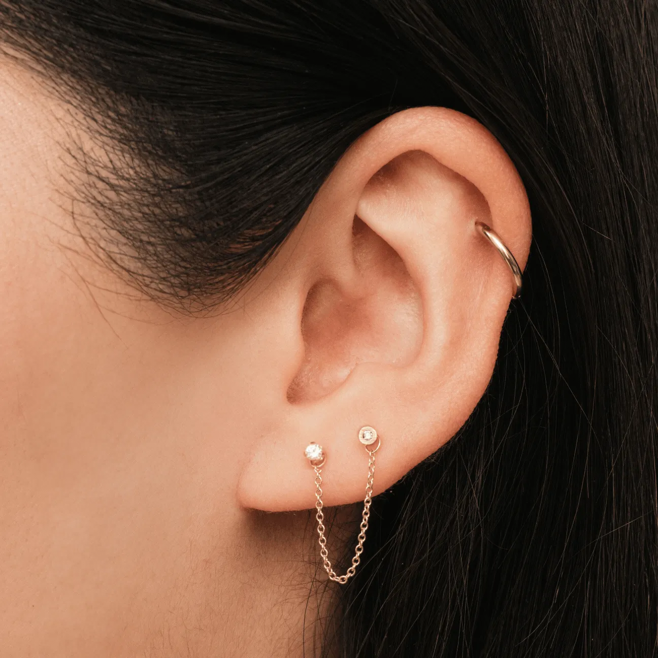 CZ Stud w/ Hoop & Bar Jacket