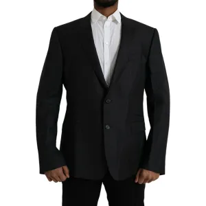 Dolce & Gabbana Black Wool MARTINI Single Breasted Coat Blazer