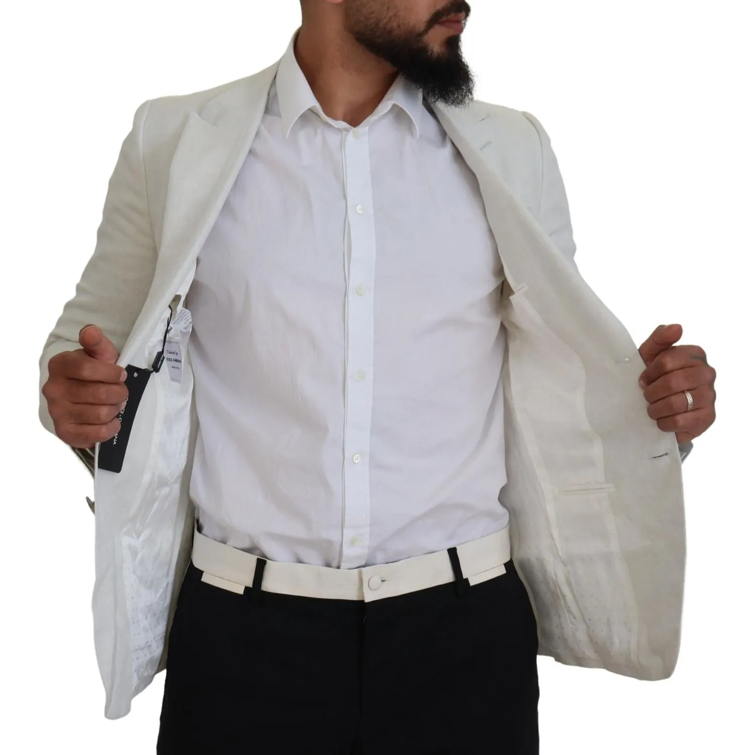 Dolce & Gabbana Elegant White Sicilia Single Breasted Blazer