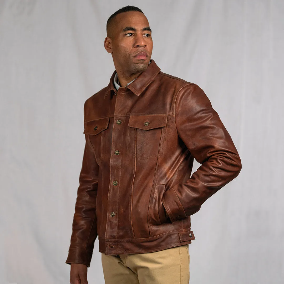 Driggs Leather Jacket | Cognac Brown