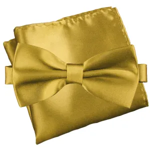 Empire Gold [Silky Smooth] - Bow Tie and Pocket Square Matching Set