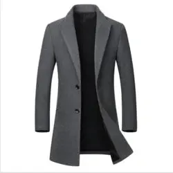 Factory Wholesale 2024 Men Wool Trench Coat Slim Overcoat Warm Winter Long Men's Trench Coats