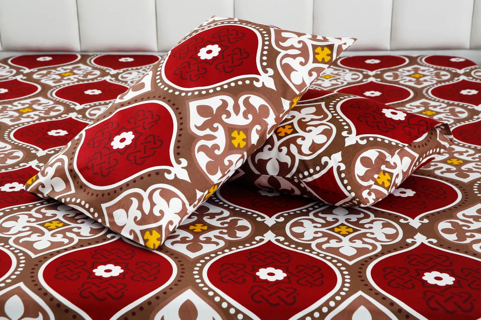 Fitted Bed Sheet-Brown Crowns