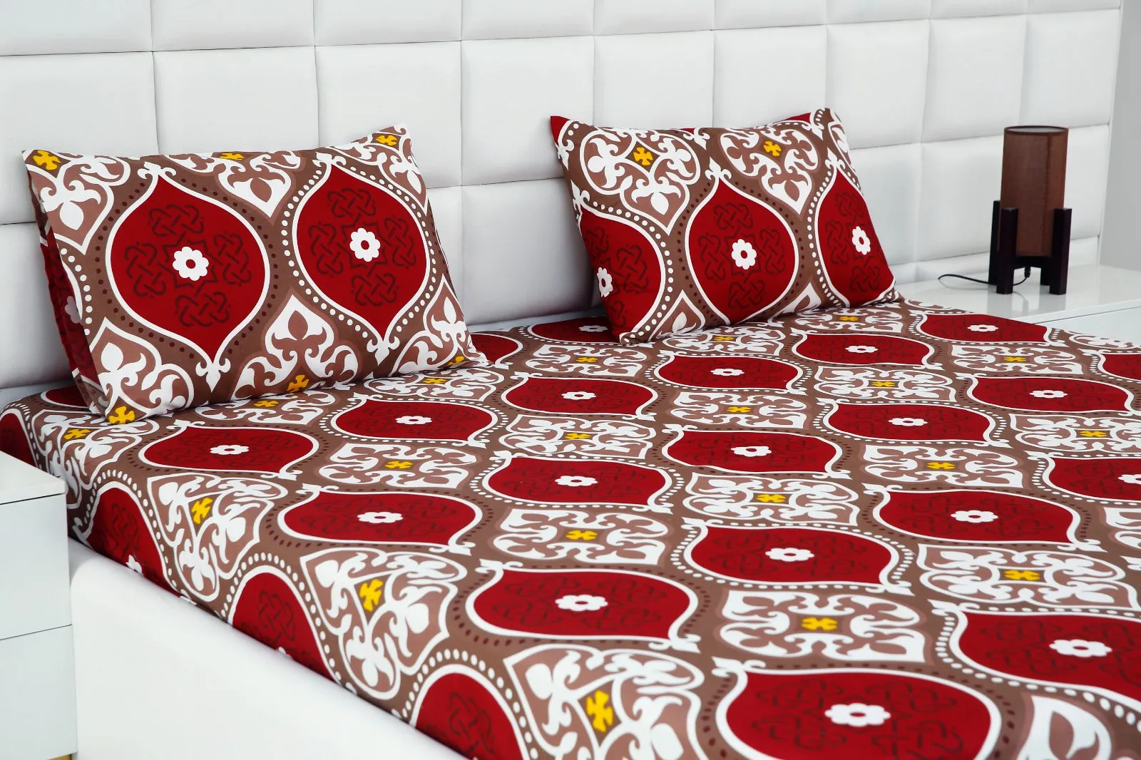 Fitted Bed Sheet-Brown Crowns