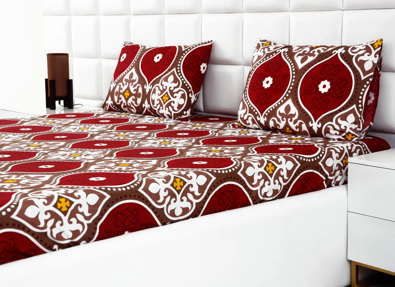 Fitted Bed Sheet-Brown Crowns