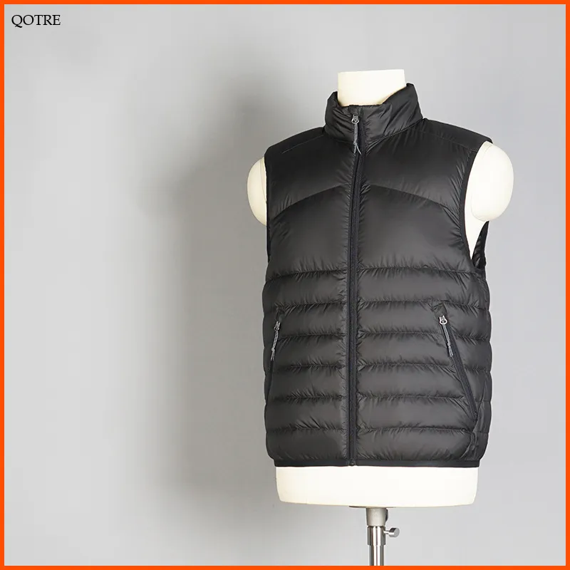 Full Zip Cropped Lightweight Stand-Up Collar Down Jacket Vest