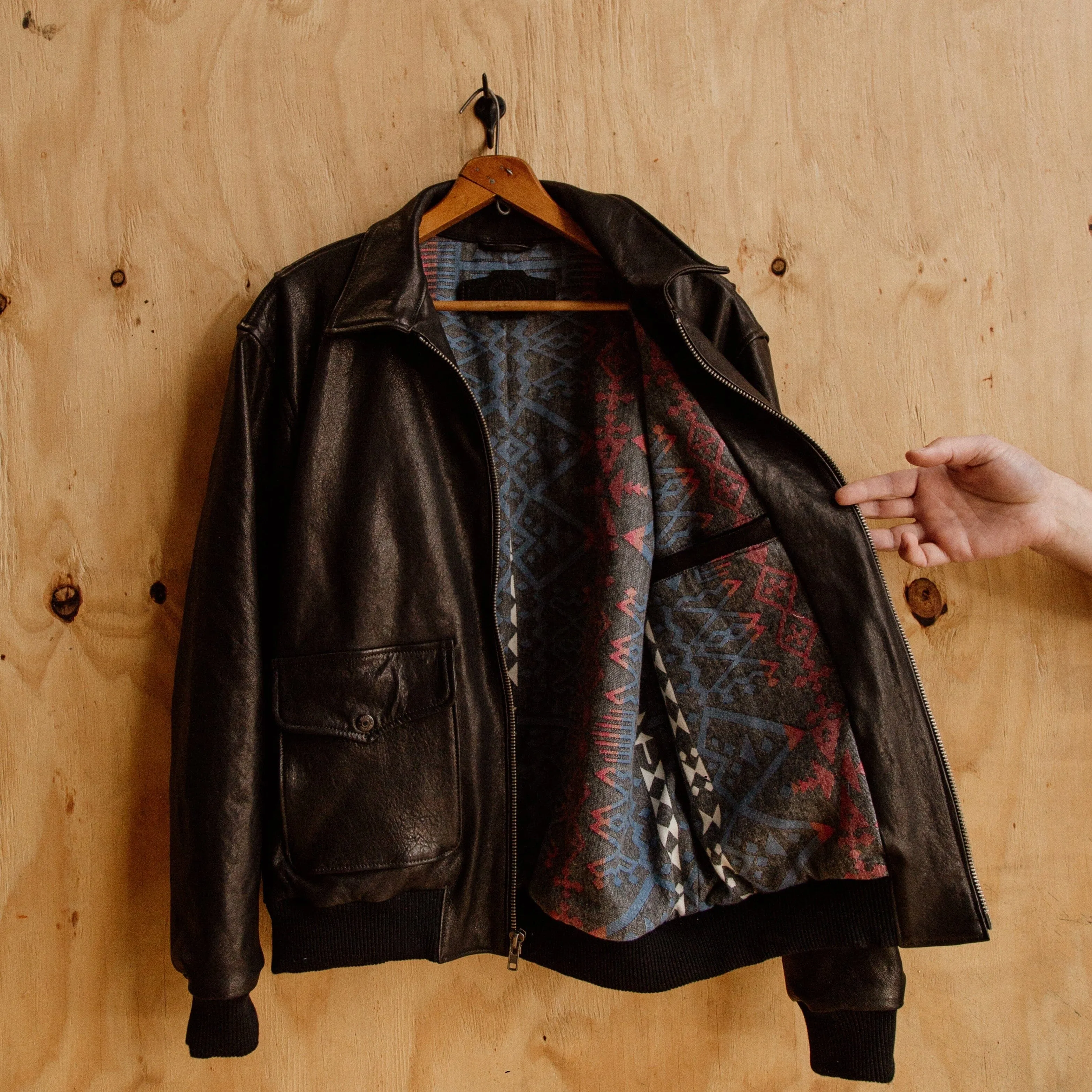 G-1 Leather Bomber - Black