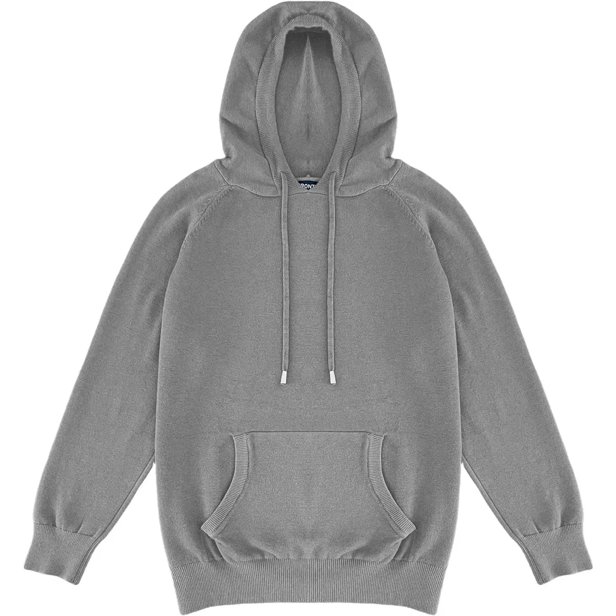 Heather Grey Mens Knit Pullover Hoodie Sweater