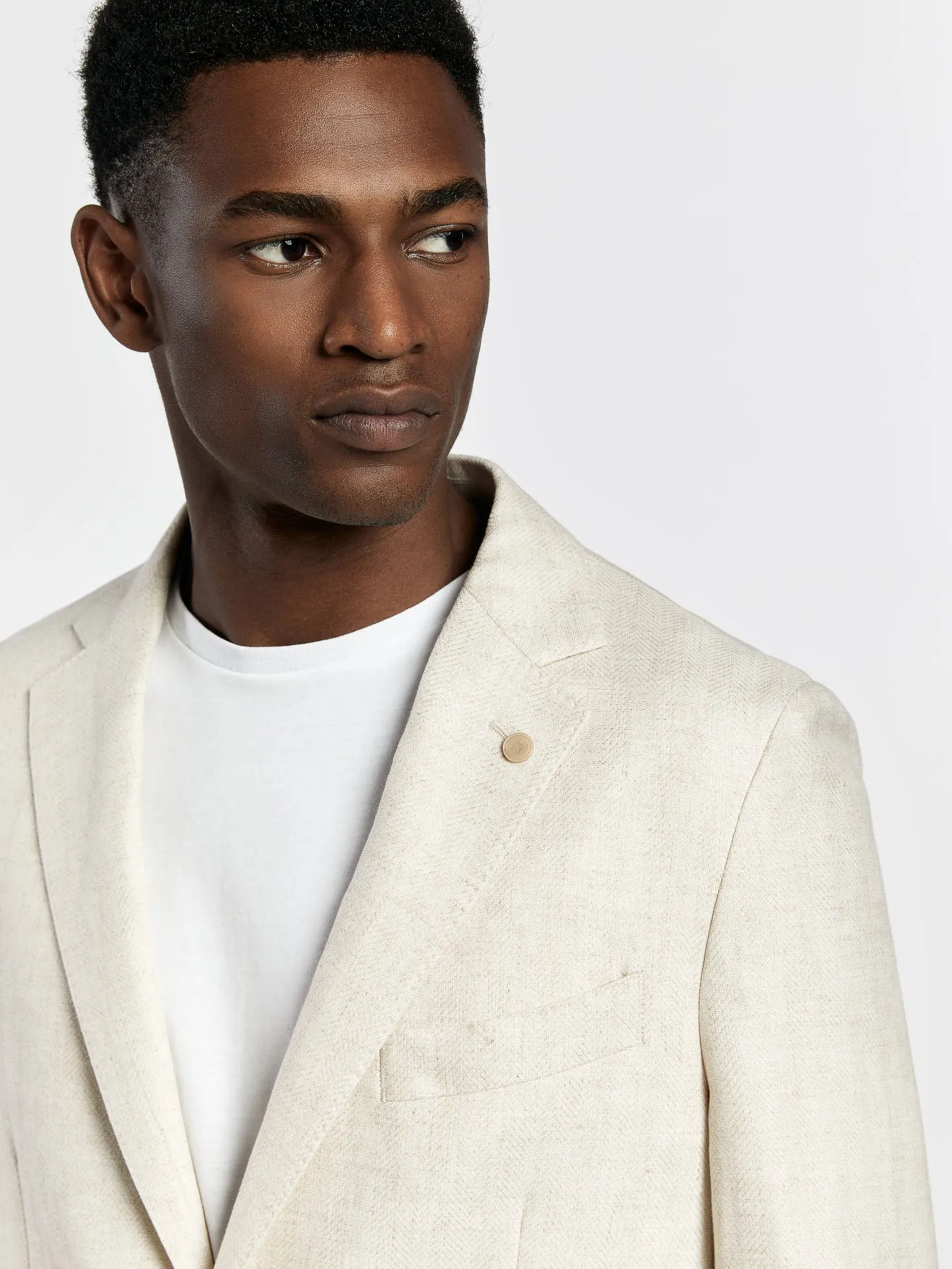 Herringbone linen edition deconstructed blazer