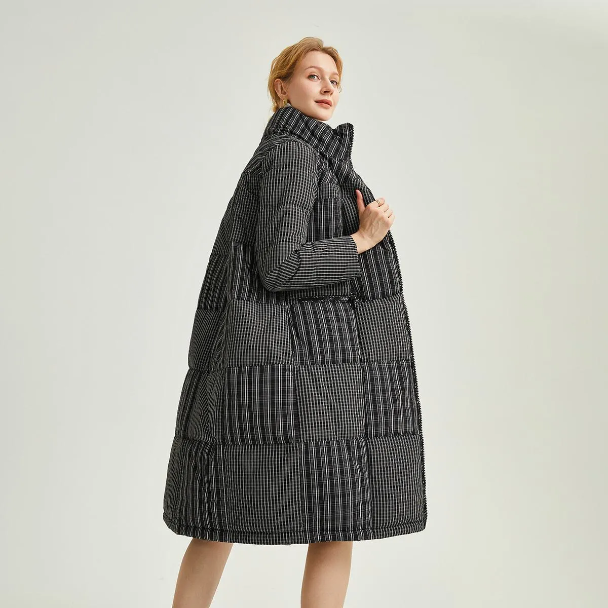 Knee-Length Straight Thickened Down Coat