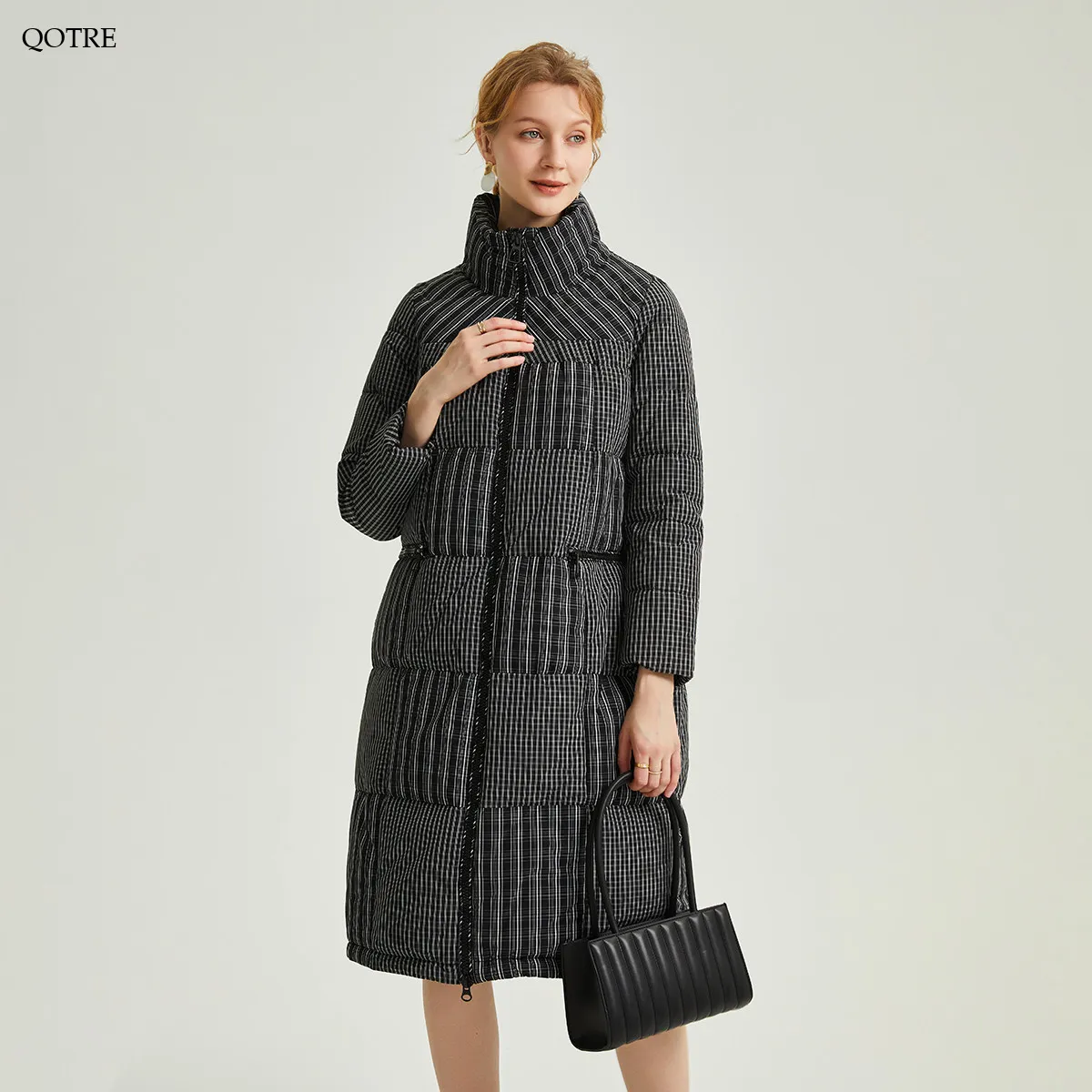 Knee-Length Straight Thickened Down Coat