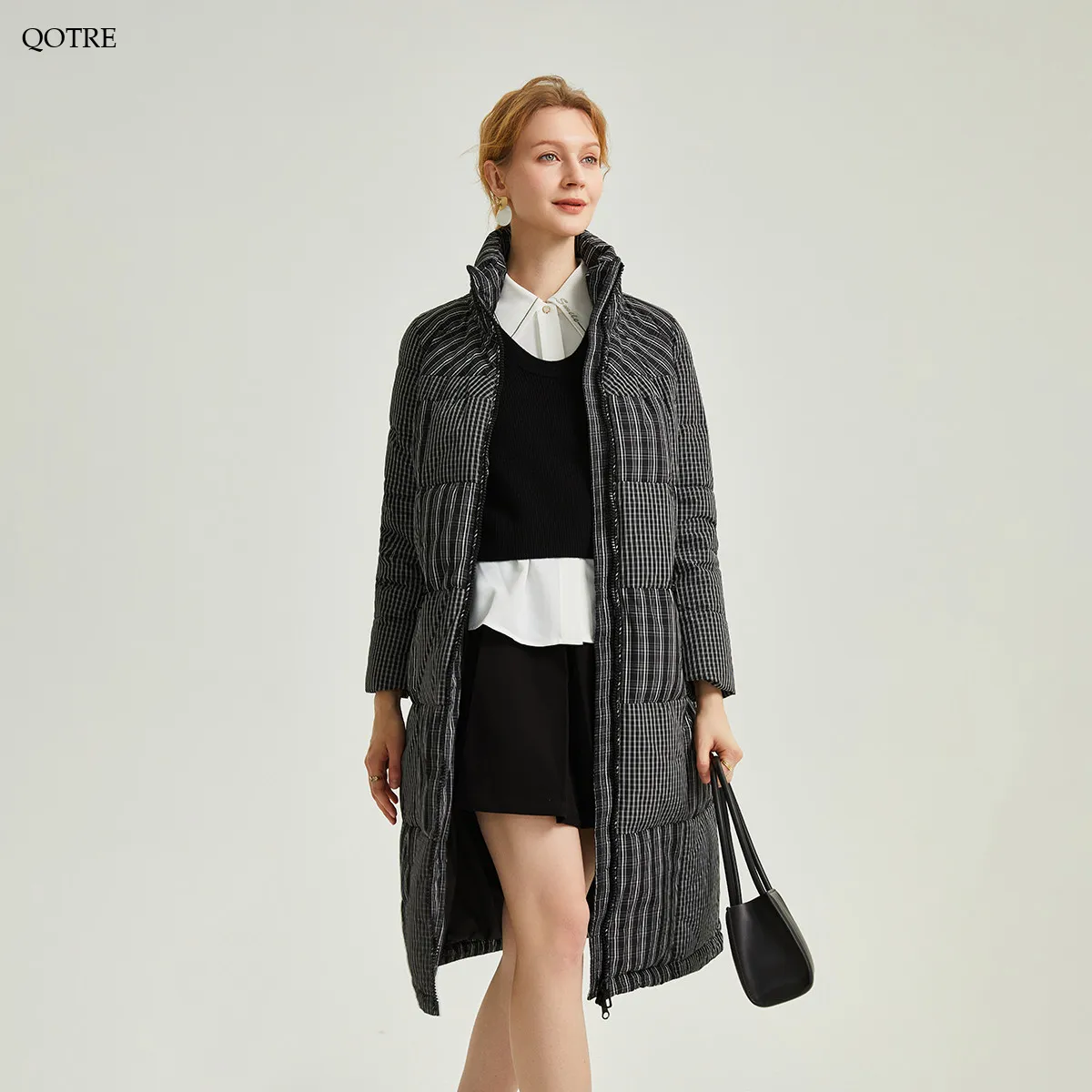 Knee-Length Straight Thickened Down Coat