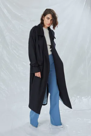 Laura Oversized Coat in Navy Blue